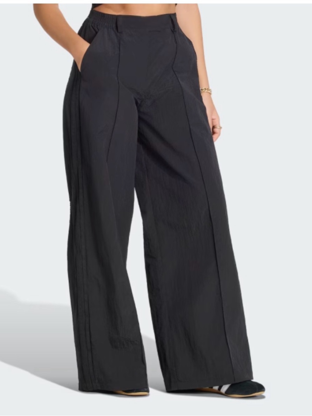 Adidas Women’s Firebird Black Track Pants with Wide Leg